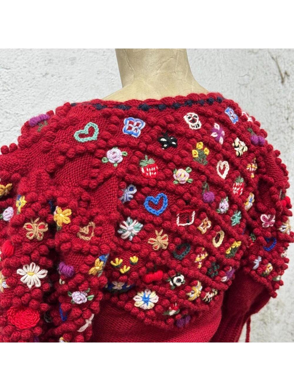 Ultra-Rare Michaela Buerger Lena Hoschek Red Anniversary Cardigan Cashmere 10/25 - Picture 6 of 8